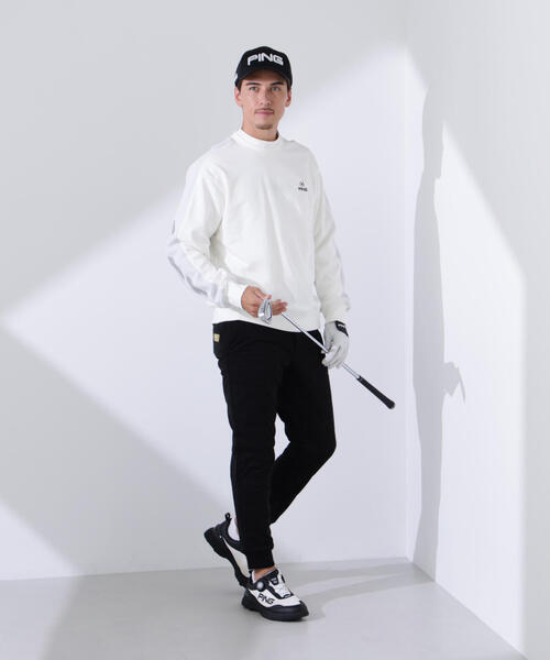 PING APPAREL】トリコット長袖ハイネックカットソー ＜GOLD＞ (MENS
