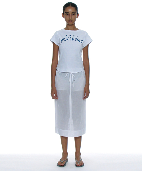 PARTIMENTO WOMEN(パルティメントウィメン)の「クラシックロゴプリンテッドショートスリーブTシャツ_ホワイト(Tシャツ/カットソー・レディース・その他・SMALL/MEDIUM)」の2枚目の写真