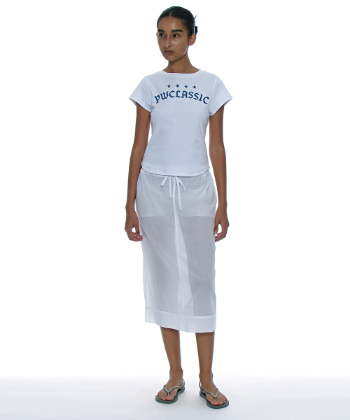 PARTIMENTO WOMEN(パルティメントウィメン)の「クラシックロゴプリンテッドショートスリーブTシャツ_ホワイト(Tシャツ/カットソー・レディース・その他・SMALL/MEDIUM)」の5枚目の写真