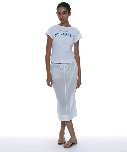 PARTIMENTO WOMEN(パルティメントウィメン)の「クラシックロゴプリンテッドショートスリーブTシャツ_ホワイト(Tシャツ/カットソー・レディース・その他・SMALL/MEDIUM)」の6枚目の写真