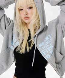runningHIGH（ランニングハイ）の「【runningHIGH】[RENEWAL] LETTERING CROP ZIP UP HOODIE / 【ランニングハイ】レタリングクロップジップアップパーカー（パーカー）」