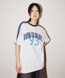 90SアーチトラックTシャツ_ライトグレー