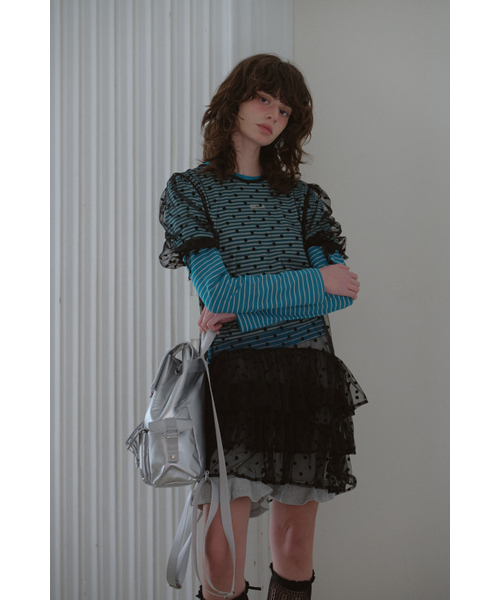 LETERIE(レテリー)の「STRIPE LAYERED T-SHIRT_GREEN(Tシャツ/カットソー・レディース・グリーン・FREE)」の4枚目の写真