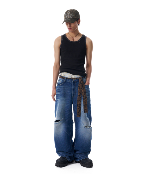 AAKAM(アーカム)の「Eyelet Contrast Camo Sleeveless (Black)(Tシャツ/カットソー・レディース・その他・1/2)」の8枚目の写真