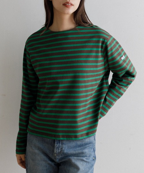 ORCIVAL（オーシバル）の「ORCIVAL Women's Cotton Lourd Wide Basque Shirt（Tシャツ/カットソー・レディース・ダークブラウン/レッド/グリーン/ブルー/ブラック・1）」の3枚目の写真