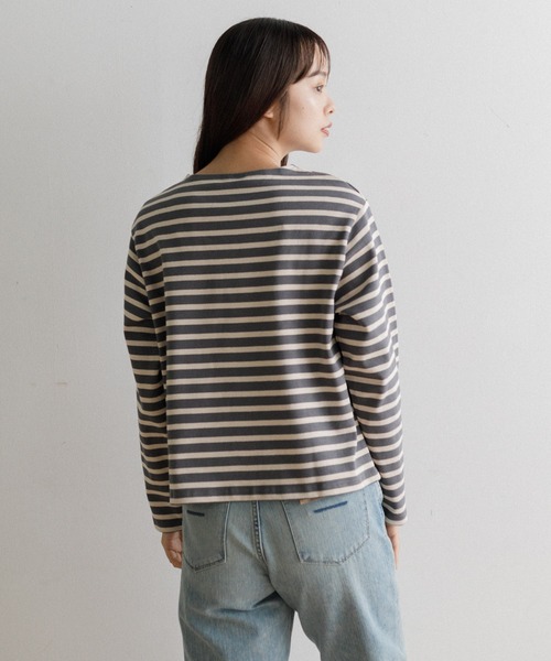 ORCIVAL（オーシバル）の「ORCIVAL Women's Cotton Lourd Wide Basque Shirt（Tシャツ/カットソー・レディース・ダークブラウン/レッド/グリーン/ブルー/ブラック・1）」の18枚目の写真