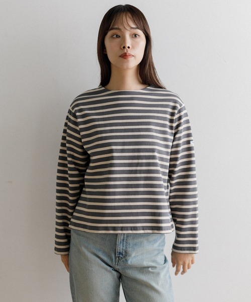 ORCIVAL（オーシバル）の「ORCIVAL Women's Cotton Lourd Wide Basque Shirt（Tシャツ/カットソー・レディース・ダークブラウン/レッド/グリーン/ブルー/ブラック・1）」の16枚目の写真
