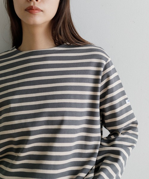 ORCIVAL（オーシバル）の「ORCIVAL Women's Cotton Lourd Wide Basque Shirt（Tシャツ/カットソー・レディース・ダークブラウン/レッド/グリーン/ブルー/ブラック・1）」の19枚目の写真