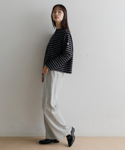 ORCIVAL（オーシバル）の「ORCIVAL Women's Cotton Lourd Wide Basque Shirt（Tシャツ/カットソー・レディース・ダークブラウン/レッド/グリーン/ブルー/ブラック・1）」の14枚目の写真