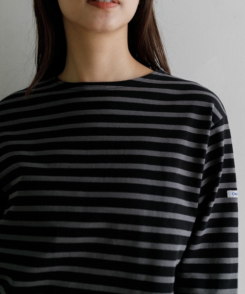 ORCIVAL（オーシバル）の「ORCIVAL Women's Cotton Lourd Wide Basque Shirt（Tシャツ/カットソー・レディース・ダークブラウン/レッド/グリーン/ブルー/ブラック・1）」の10枚目の写真