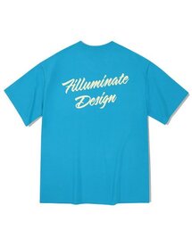 オーバーサイズフラッフィーロゴTシャツ-ブルー