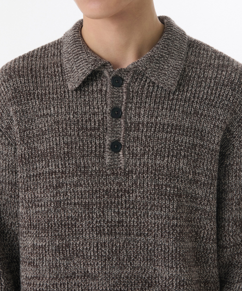 MUSINSA STANDARD（ムシンサスタンダード）の「ミックスドヤーンカラードニット [ブラウン]（ニット/セーター・メンズ・その他・SMALL/MEDIUM/LARGE/X-LARGE/XX-LARGE）」の5枚目の写真