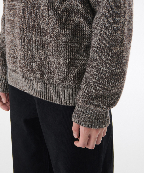 MUSINSA STANDARD（ムシンサスタンダード）の「ミックスドヤーンカラードニット [ブラウン]（ニット/セーター・メンズ・その他・SMALL/MEDIUM/LARGE/X-LARGE/XX-LARGE）」の3枚目の写真