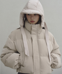 THE GREEN LAB（ザグリーンラボ）の「Suede Coated Crop Padded Jumper [Beige]（ダウンジャケット/コート）」