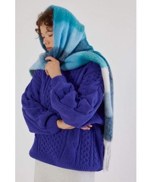 RODEO CROWNS WIDE BOWL（ロデオクラウンズワイドボウル）の「チェックガラ ボリュームマフラー（マフラー・レディース・ブラック系その他/ピンク系その他/ブルー系その他・FREE）」の2枚目の写真