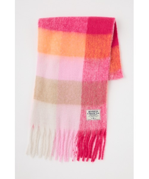 RODEO CROWNS WIDE BOWL（ロデオクラウンズワイドボウル）の「チェックガラ ボリュームマフラー（マフラー・レディース・ブラック系その他/ピンク系その他/ブルー系その他・FREE）」の4枚目の写真