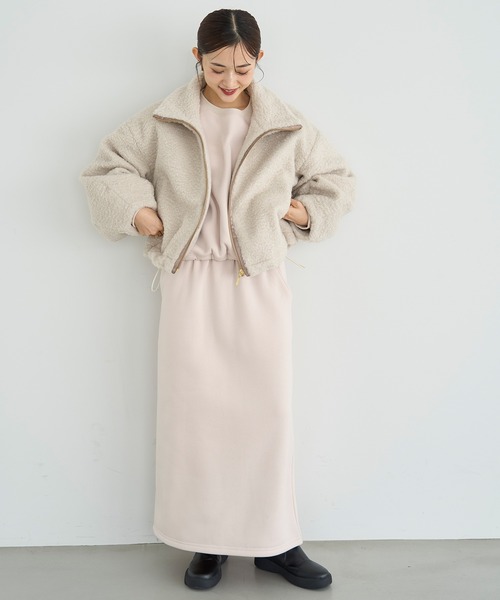mil(ミル)の「裏起毛スウェットナロースカート【セットアップ対応】【585116】(スカート・レディース・チャコールグレー/アイボリー/ブラウン・XS/S)」の12枚目の写真
