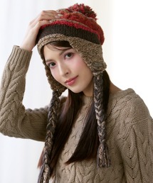 イヤーマフ キャップ」に該当する帽子（ブラウン/茶色系）ファッション