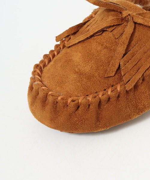 LibertyDoll（リバティードール）の「LIBERTYDOLL フラットモカシン リボンフリンジ レースボアスリッポン（モカシン/デッキシューズ・レディース・ダークグレー/ライトグレー/ダークブラウン/キャメル/ブラック・S/L/LL/M）」の19枚目の写真