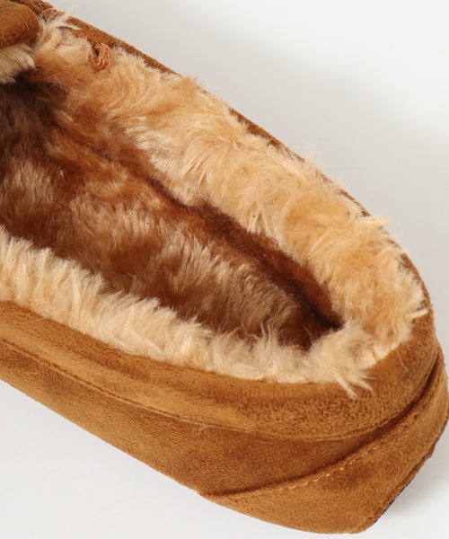 LibertyDoll（リバティードール）の「LIBERTYDOLL フラットモカシン リボンフリンジ レースボアスリッポン（モカシン/デッキシューズ・レディース・ダークグレー/ライトグレー/ダークブラウン/キャメル/ブラック・S/L/LL/M）」の13枚目の写真