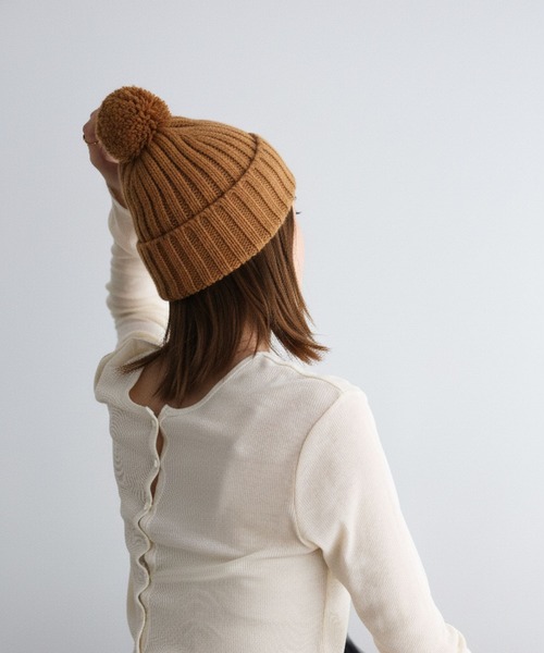 ROBERT MACKIE（ロバートマッキー）の「【ROBERT MACKIE】リブニットキャップ（ニットキャップ/ビーニー・レディース・キャメル/ベージュ・フリー）」の10枚目の写真