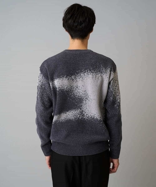 a.v.v（アーヴェヴェ）の「【洗濯機で洗える】モールジャカードボカシ柄ニット（ニット/セーター・メンズ・ベージュ/グレー・46/48）」の14枚目の写真
