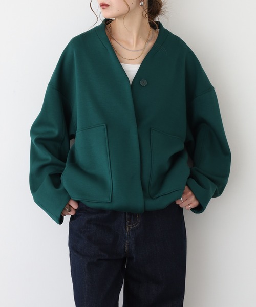 EGLANTINE(エグランティーヌ)の「EGLANTINE ダンボールジャケット(その他アウター・レディース・レッド/グリーン/ブラック・40)」の7枚目の写真