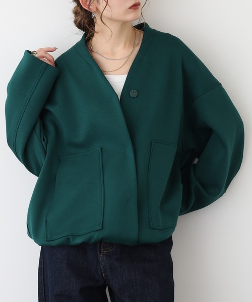EGLANTINE(エグランティーヌ)の「EGLANTINE ダンボールジャケット(その他アウター・レディース・レッド/グリーン/ブラック・40)」の8枚目の写真