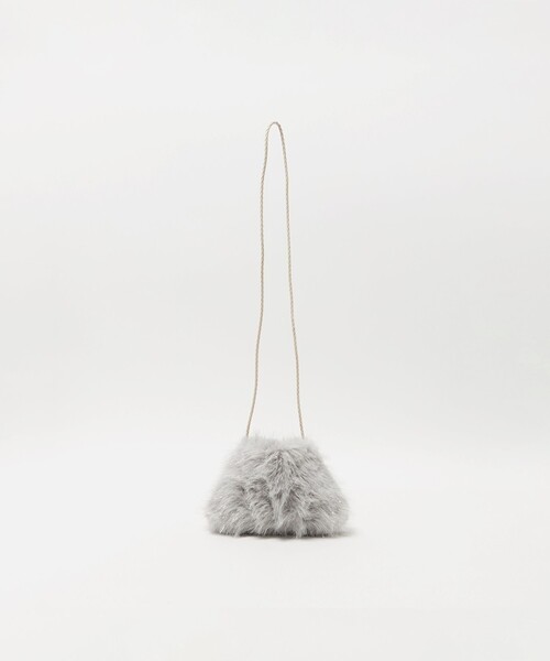 green label relaxing(グリーンレーベルリラクシング)の「ラメ フェイクファー ポシェット / キッズ(ショルダーバッグ・キッズ・グレー系/ナチュラル・FREE)」の14枚目の写真