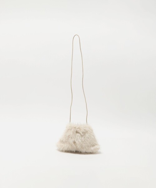 green label relaxing(グリーンレーベルリラクシング)の「ラメ フェイクファー ポシェット / キッズ(ショルダーバッグ・キッズ・グレー系/ナチュラル・FREE)」の7枚目の写真