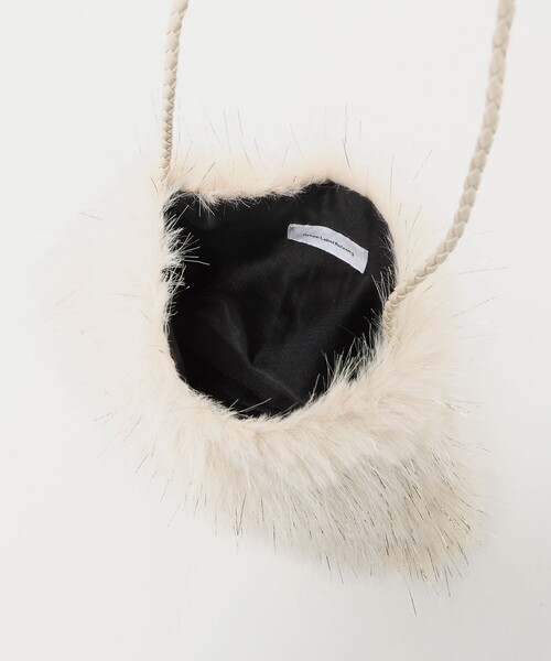 green label relaxing(グリーンレーベルリラクシング)の「ラメ フェイクファー ポシェット / キッズ(ショルダーバッグ・キッズ・グレー系/ナチュラル・FREE)」の4枚目の写真