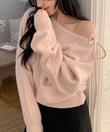 予約商品】ニット/セーター（ピンク/桃色系・オフショルダー
