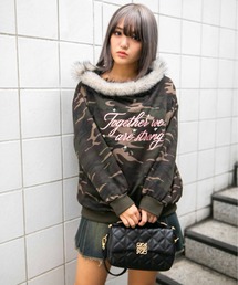 GORGE（ゴージ）の「《ファー付×バックロゴ》裏起毛スウェットワンショルプルオーバー（スウェットパンツ）」