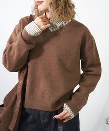 gossara | Vネックフワニット(ニット/セーター)