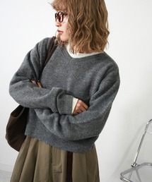 gossara | Vネックフワニット(ニット/セーター)