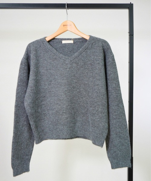 gossara(ゴサラ)の「Vネックフワニット(ニット/セーター・レディース・グレー/アイボリー/ブラウン・FREE)」の15枚目の写真