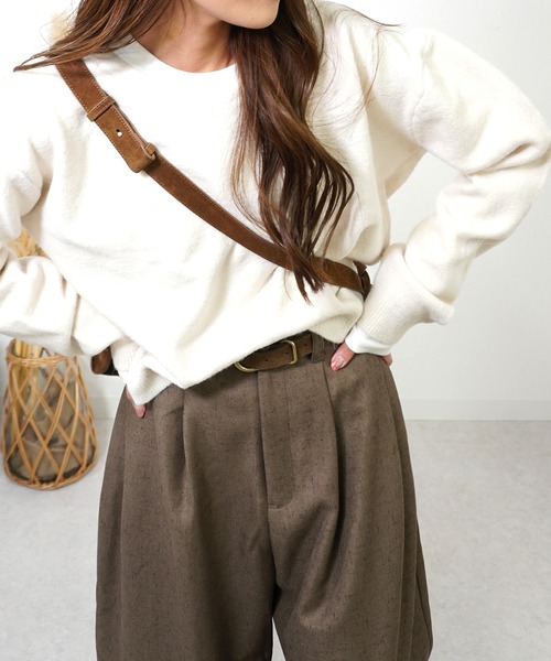 gossara(ゴサラ)の「Vネックフワニット(ニット/セーター・レディース・グレー/アイボリー/ブラウン・FREE)」の20枚目の写真