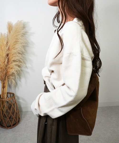 gossara(ゴサラ)の「Vネックフワニット(ニット/セーター・レディース・グレー/アイボリー/ブラウン・FREE)」の22枚目の写真