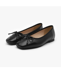 SAPPUN（サプン）の「Angela Square Ribbon Flats (1cm)（バレエシューズ）」