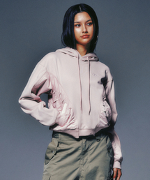 SATIN WEAVE HOODIE PINK