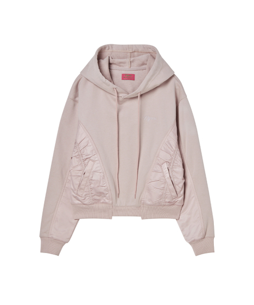 NYXX（エヌワイエックスエックス）の「SATIN WEAVE HOODIE PINK（パーカー・レディース・その他・FREE）」の2枚目の写真