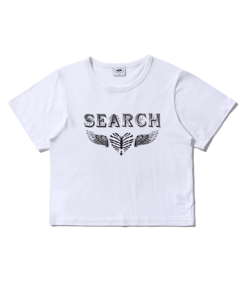 SEARCH410(サーチ410)の「エンジェルロゴクロップTシャツホワイト(Tシャツ/カットソー・レディース・その他・FREE)」の1枚目の写真