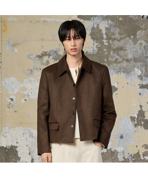 HYOJI（ヒョージ）の「25 FW マッカラ クロップジャケット_スエード (カーキブラウン)（ライダースジャケット）」