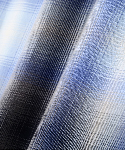 schott（ショット）の「Schott/ショット/OMBRE CHECK SHIRT/オンブレ チェックシャツ（シャツ/ブラウス・メンズ・ラベンダー/ライトブルー・M/L/XL/2XL）」の4枚目の写真