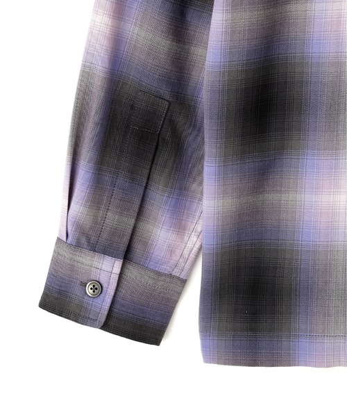 schott（ショット）の「Schott/ショット/OMBRE CHECK SHIRT/オンブレ チェックシャツ（シャツ/ブラウス・メンズ・ラベンダー/ライトブルー・M/L/XL/2XL）」の10枚目の写真