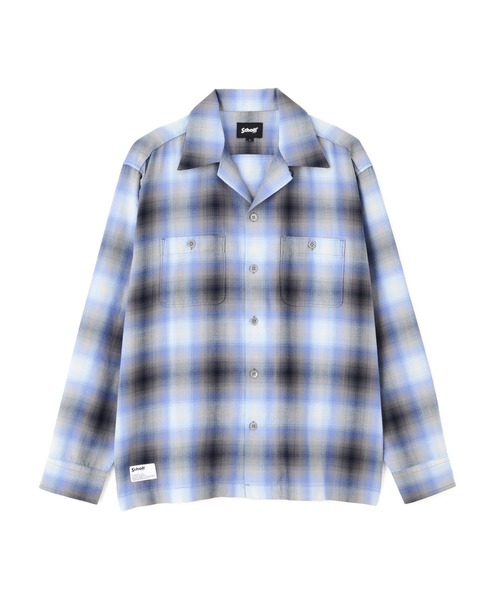 schott（ショット）の「Schott/ショット/OMBRE CHECK SHIRT/オンブレ チェックシャツ（シャツ/ブラウス・メンズ・ラベンダー/ライトブルー・M/L/XL/2XL）」の12枚目の写真