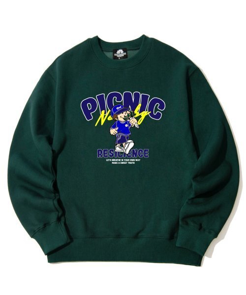 TRIPSHION(トリップション)の「PICNIC BOY GRAPHIC クルーネック - グリーン(スウェット・メンズ・その他・LARGE/MEDIUM/X-LARGE)」の1枚目の写真