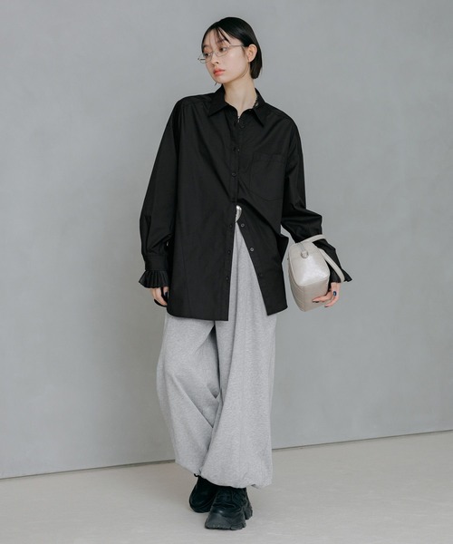 PAGEBOY（ページボーイ）の「ソデプリーツ２ＷＡＹシャツ（シャツ/ブラウス・レディース・オフホワイト/ブラック・FREE）」の10枚目の写真