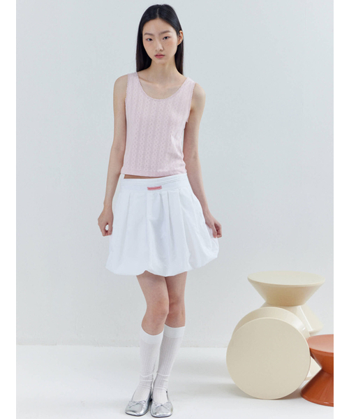 OPENING SUNSHINE(オープニングサンシャイン)の「ピンタックバルーンミニスカートホワイト(スカート・レディース・その他・SMALL/MEDIUM)」の1枚目の写真