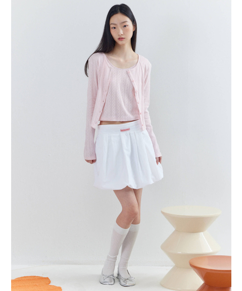 OPENING SUNSHINE(オープニングサンシャイン)の「ピンタックバルーンミニスカートホワイト(スカート・レディース・その他・SMALL/MEDIUM)」の2枚目の写真